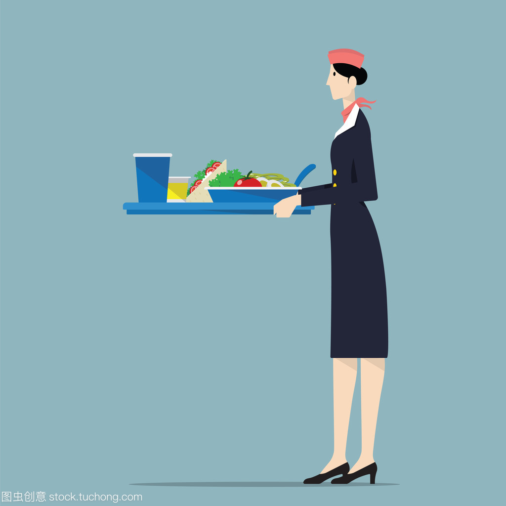 航空公司的女主人服務食品